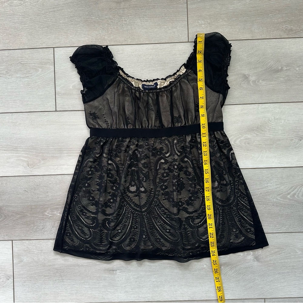 Max Edition Tan Top with Black Lace Size L - Picture 8 of 9